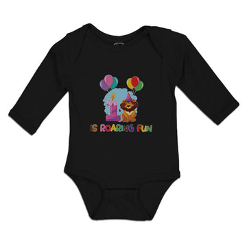 Long Sleeve Bodysuit Baby Celebration Roaring Fun Lion Balloons Cotton