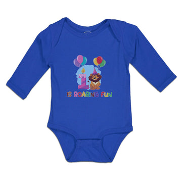 Long Sleeve Bodysuit Baby Celebration Roaring Fun Lion Balloons Cotton