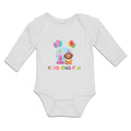 Long Sleeve Bodysuit Baby Celebration Roaring Fun Lion Balloons Cotton