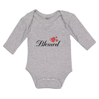 Long Sleeve Bodysuit Baby Blessed with Heart Symbol Boy & Girl Clothes Cotton - Cute Rascals