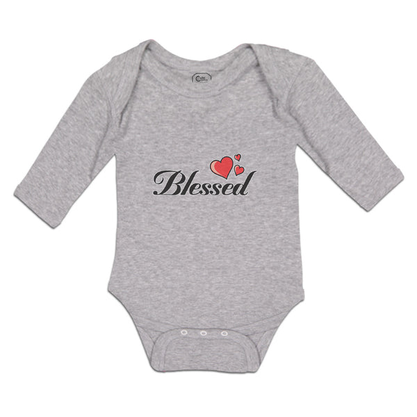Long Sleeve Bodysuit Baby Blessed with Heart Symbol Boy & Girl Clothes Cotton - Cute Rascals