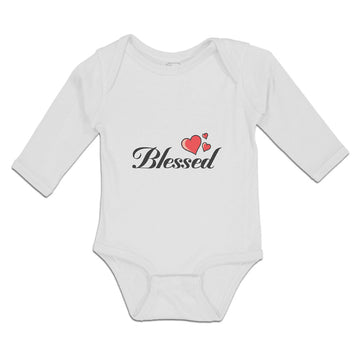 Long Sleeve Bodysuit Baby Blessed with Heart Symbol Boy & Girl Clothes Cotton