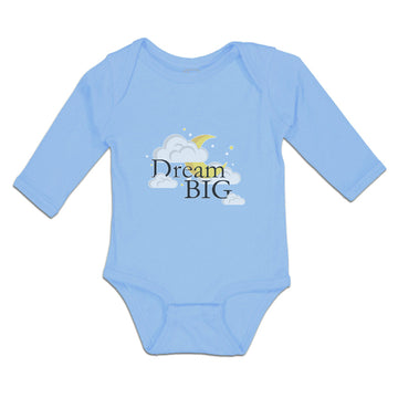 Long Sleeve Bodysuit Baby Dream Big with Clouds Boy & Girl Clothes Cotton