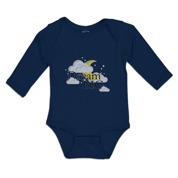 Long Sleeve Bodysuit Baby Dream Big with Clouds Boy & Girl Clothes Cotton - Cute Rascals