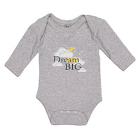 Long Sleeve Bodysuit Baby Dream Big with Clouds Boy & Girl Clothes Cotton - Cute Rascals