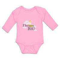 Long Sleeve Bodysuit Baby Dream Big with Clouds Boy & Girl Clothes Cotton - Cute Rascals