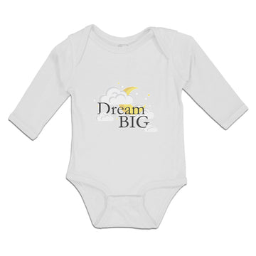Long Sleeve Bodysuit Baby Dream Big with Clouds Boy & Girl Clothes Cotton