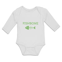 Long Sleeve Bodysuit Baby Fishbone Skeleton Symbol Boy & Girl Clothes Cotton - Cute Rascals