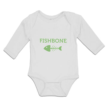 Long Sleeve Bodysuit Baby Fishbone Skeleton Symbol Boy & Girl Clothes Cotton
