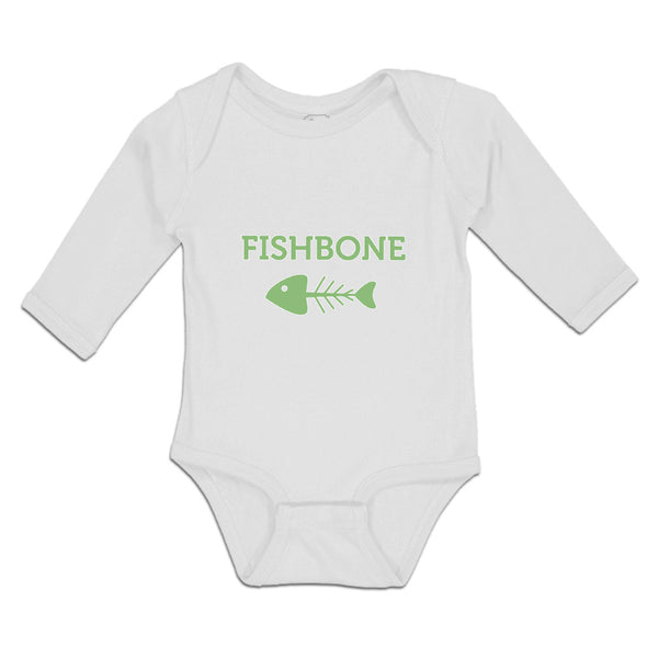 Long Sleeve Bodysuit Baby Fishbone Skeleton Symbol Boy & Girl Clothes Cotton - Cute Rascals