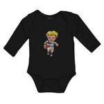 Long Sleeve Bodysuit Baby Boy with Rugby Ball Sport Running Boy & Girl Clothes - Cute Rascals