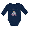 Long Sleeve Bodysuit Baby I Believe in Unicorn with Single Horned Cotton