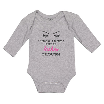 Long Sleeve Bodysuit Baby Know, Know Lashes Though Eyes Closed Eyebrow Cotton