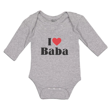 Long Sleeve Bodysuit Baby I Love Baba and Red Heart Symbol Boy & Girl Clothes