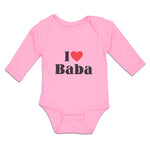 Long Sleeve Bodysuit Baby I Love Baba and Red Heart Symbol Boy & Girl Clothes
