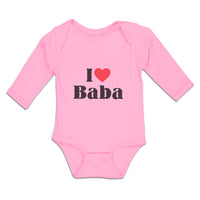 Long Sleeve Bodysuit Baby I Love Baba and Red Heart Symbol Boy & Girl Clothes