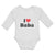 Long Sleeve Bodysuit Baby I Love Baba and Red Heart Symbol Boy & Girl Clothes