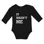 Long Sleeve Bodysuit Baby It Wasn'T Me Boy & Girl Clothes Cotton