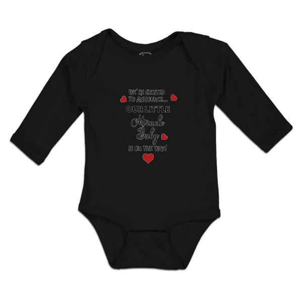 Long Sleeve Bodysuit Baby We'Re Excited Announce Miracle Baby Way! Cotton
