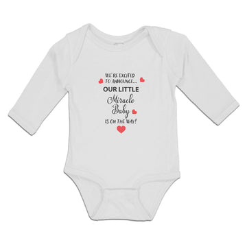 Long Sleeve Bodysuit Baby We'Re Excited Announce Miracle Baby Way! Cotton