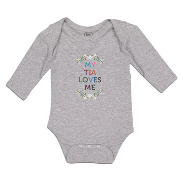 Long Sleeve Bodysuit Baby My Tia Loves Me with Flower Wreath Boy & Girl Clothes