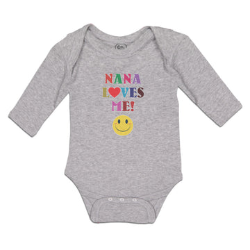 Long Sleeve Bodysuit Baby Nana Loves Me! with Smile Boy & Girl Clothes Cotton