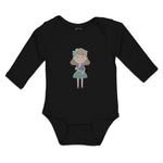 Long Sleeve Bodysuit Baby Beautiful Girl in Flower Wreath with Eyes Closed - Cute Rascals