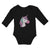 Long Sleeve Bodysuit Baby Lovely Cute Sleepy Unicorn with Closed Eyes Cotton