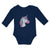 Long Sleeve Bodysuit Baby Lovely Cute Sleepy Unicorn with Closed Eyes Cotton