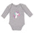 Long Sleeve Bodysuit Baby Lovely Cute Sleepy Unicorn with Closed Eyes Cotton