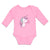 Long Sleeve Bodysuit Baby Lovely Cute Sleepy Unicorn with Closed Eyes Cotton