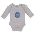 Long Sleeve Bodysuit Baby Mask on Face Funny Monster Face with Little Stars