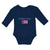 Long Sleeve Bodysuit Baby American National Flag of Puerto Rico Usa Cotton - Cute Rascals