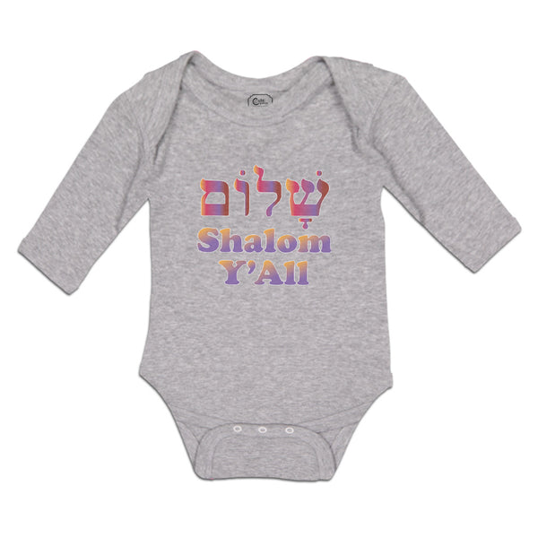 Long Sleeve Bodysuit Baby Shalom Y'All Peace Boy & Girl Clothes Cotton