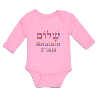Long Sleeve Bodysuit Baby Shalom Y'All Peace Boy & Girl Clothes Cotton