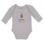 Long Sleeve Bodysuit Baby Who Needs Super Heroes When I Have Dad! Cotton