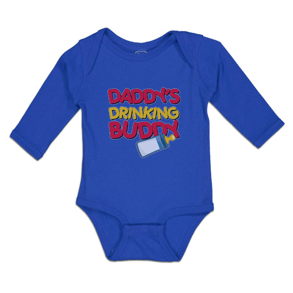 Long Sleeve Bodysuit Baby Daddy's Drinking Buddy with Baby's Feeding Bottle - Cute Rascals