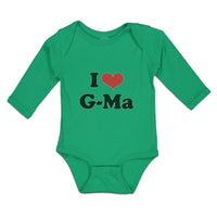 Long Sleeve Bodysuit Baby I Love Heart Symbol G-Ma Boy & Girl Clothes Cotton