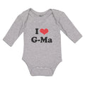 Long Sleeve Bodysuit Baby I Love Heart Symbol G-Ma Boy & Girl Clothes Cotton