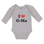 Long Sleeve Bodysuit Baby I Love Heart Symbol G-Ma Boy & Girl Clothes Cotton