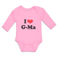 Long Sleeve Bodysuit Baby I Love Heart Symbol G-Ma Boy & Girl Clothes Cotton