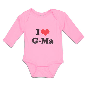 Long Sleeve Bodysuit Baby I Love Heart Symbol G-Ma Boy & Girl Clothes Cotton