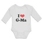 Long Sleeve Bodysuit Baby I Love Heart Symbol G-Ma Boy & Girl Clothes Cotton