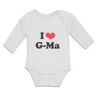 Long Sleeve Bodysuit Baby I Love Heart Symbol G-Ma Boy & Girl Clothes Cotton