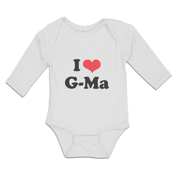Long Sleeve Bodysuit Baby I Love Heart Symbol G-Ma Boy & Girl Clothes Cotton