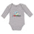 Long Sleeve Bodysuit Baby I Love Cows with Heart Domestic Animal Cotton
