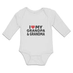 Long Sleeve Bodysuit Baby I Love My Grandpa & Grandma Boy & Girl Clothes Cotton