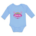 Long Sleeve Bodysuit Baby Love Mamaw Colourful Rainbow Outline Hearts Cotton