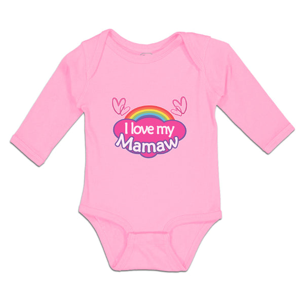 Long Sleeve Bodysuit Baby Love Mamaw Colourful Rainbow Outline Hearts Cotton
