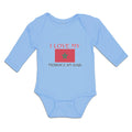 Long Sleeve Bodysuit Baby I Love My Moroccan Dad and An National Flag Cotton